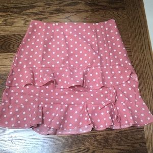 Pink and White Polka Dot Skirt